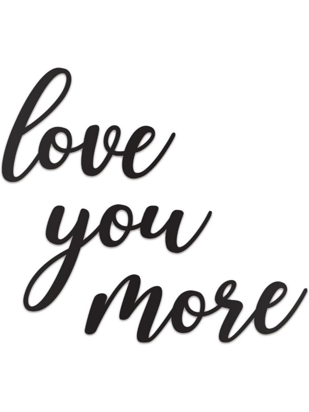 Modern Black Metal Love You More Sign - 25"x21" Wall Decor for Any Room